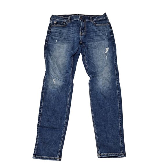 Hollister Super Skinny Advanced Stretch Blue Jeans Denim Womens Size 34 x 32 - Picture 1 of 9